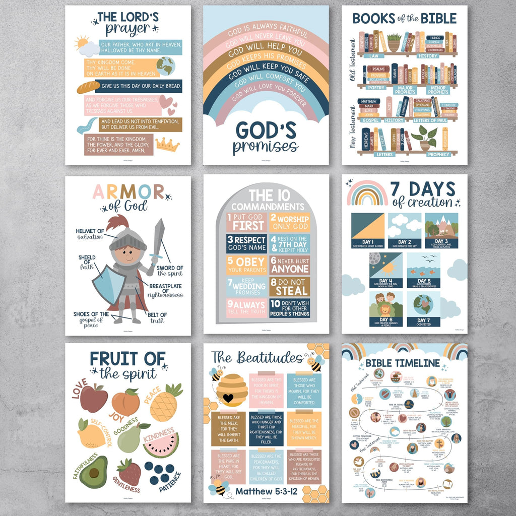 Bible Learning Kit, Boho 9 Poster Pack