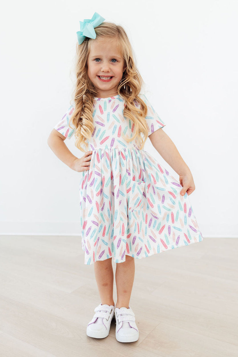 Color Crayons S/S Pocket Twirl Dress