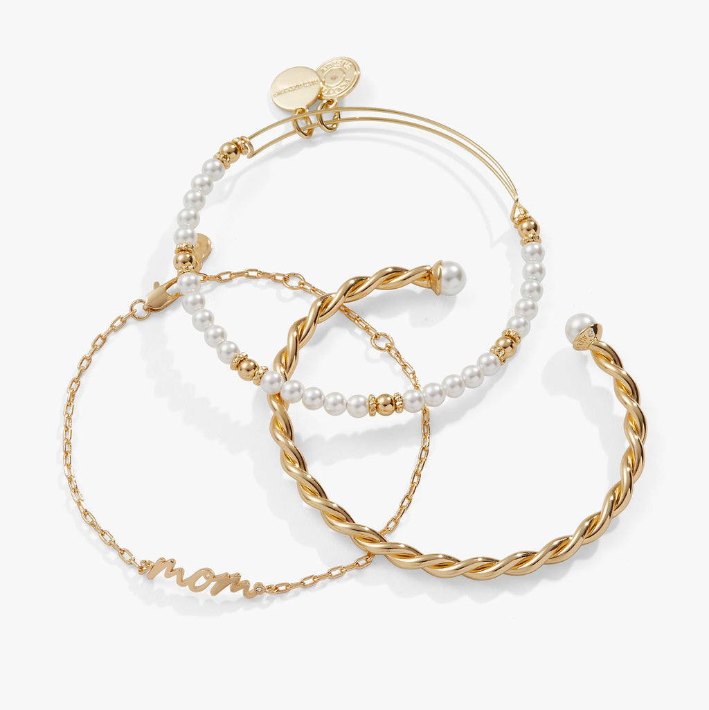 Mom Script Bracelet, Set of 3