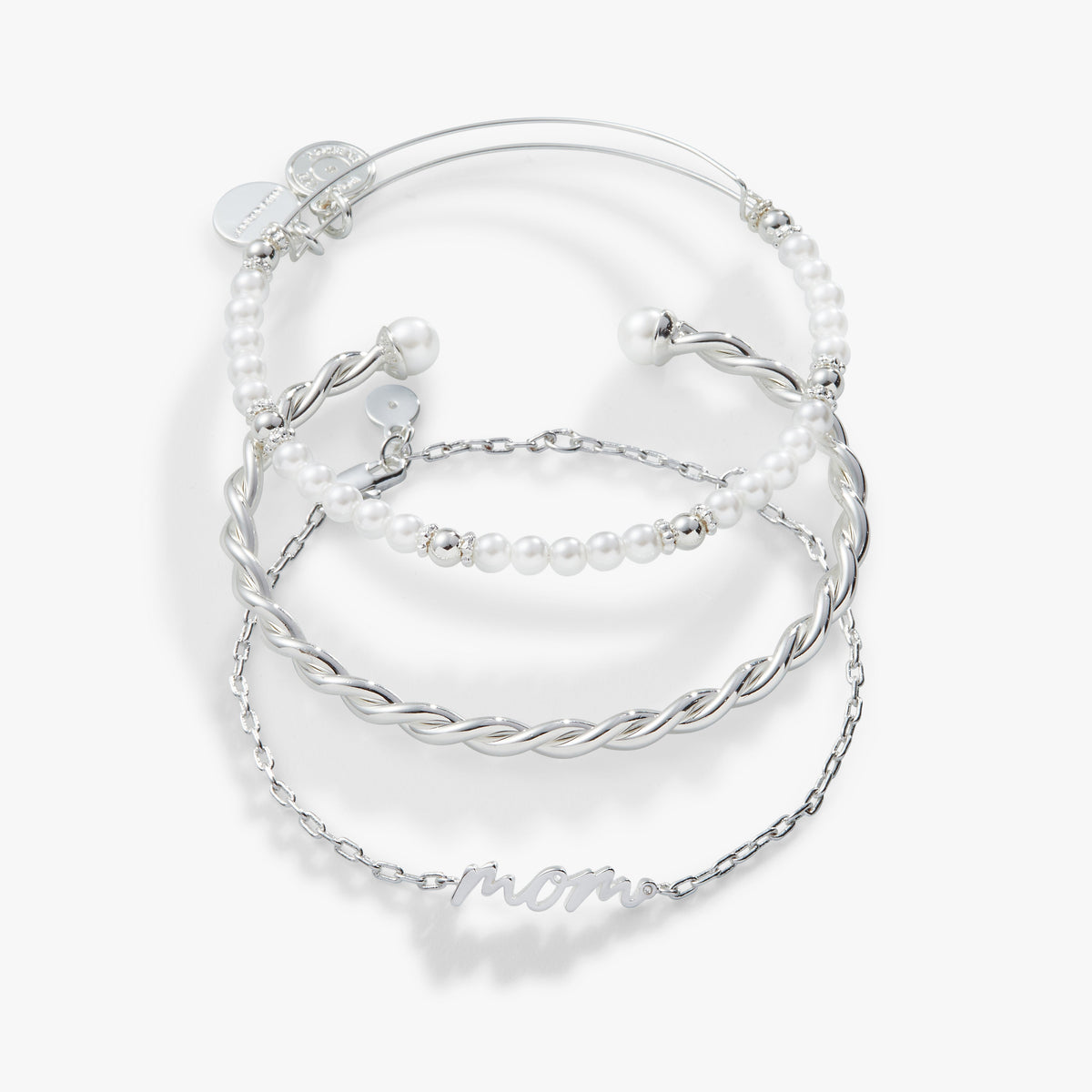 Mom Script Bracelet, Set of 3