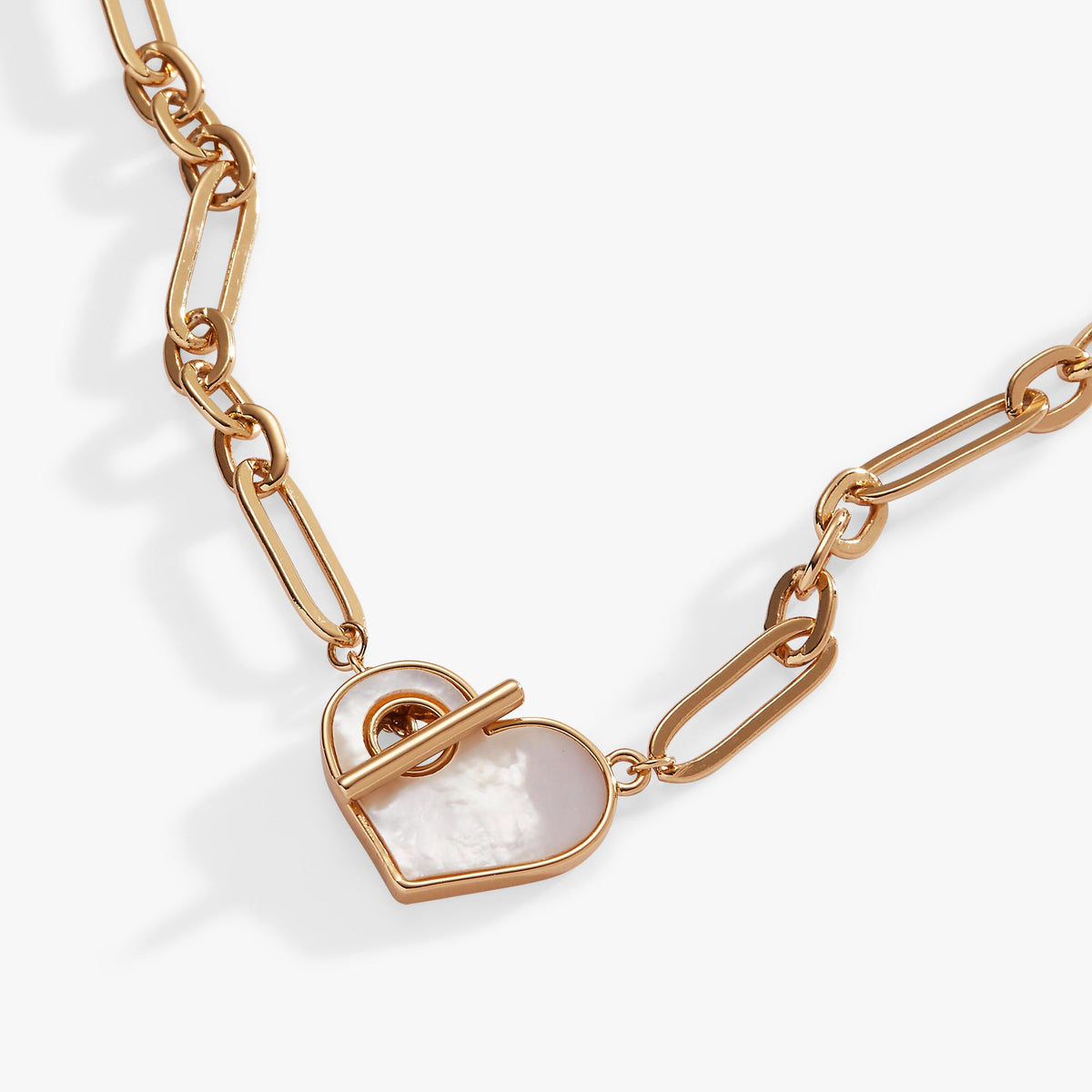 Heart Mother of Pearl Toggle Necklace