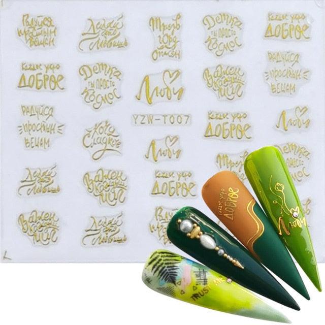 Nail Stickers for Manicure Nail Sticker Sliders For Nails Decal Self-adhesive Nails Figures Transfer Black Accessories Sliders Manicure Decoration 3D Nail Supplies Holographic Decals Transfer Sliders Nail Design Manicures Nail Self-Adhesive Sticker