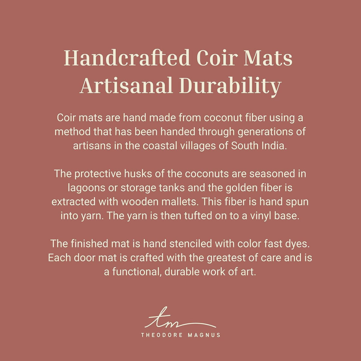 THEODORE MAGNUS 1 Count Fall Coir Non-Slip Outdoor Door Mat Welcome