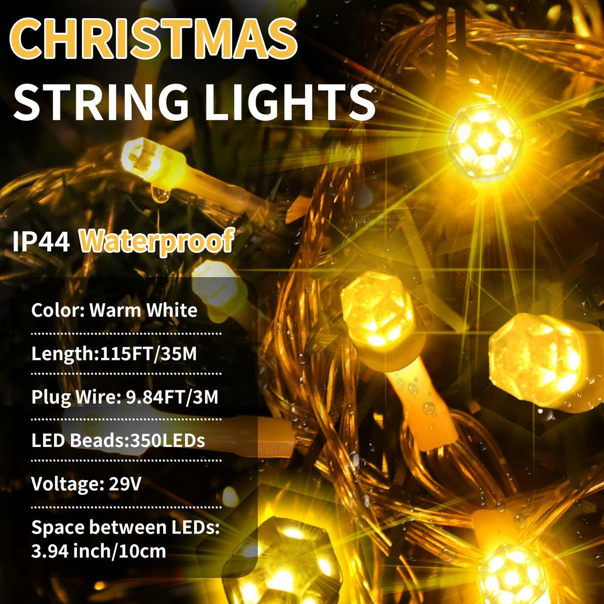 ROADAYLY 65.6FT 180 LED Halloween Fairy Lights Orange Purple Green Wire