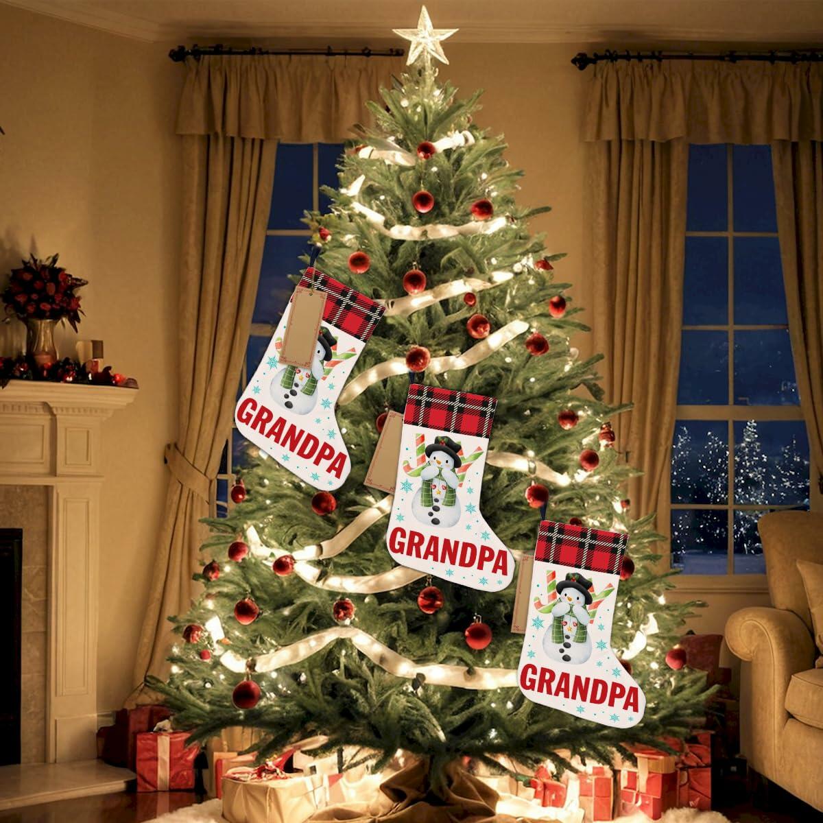 TSUYAWU Grandpa Christmas Stocking Xmas Decoration 18x12 Inch Fireplace