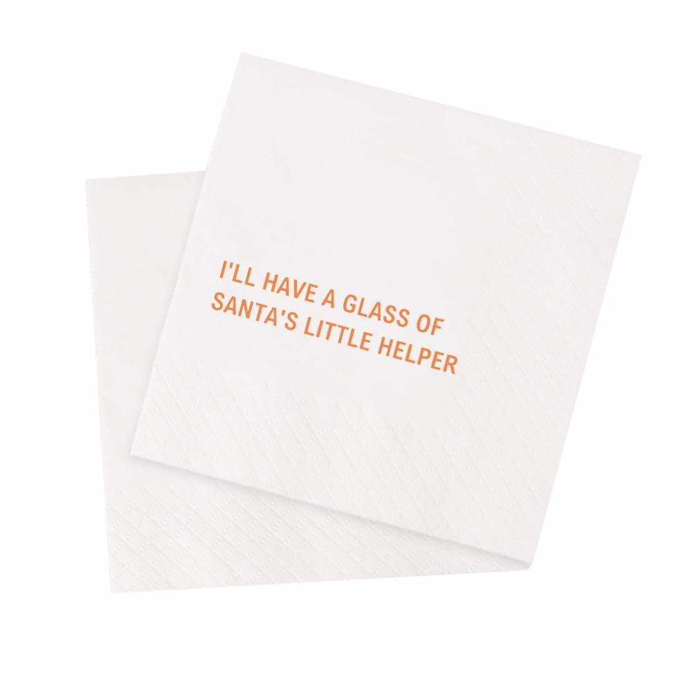 [Like New] VOWFOO Funny Christmas Cocktail Napkins 100pcs Holiday New Years Eve