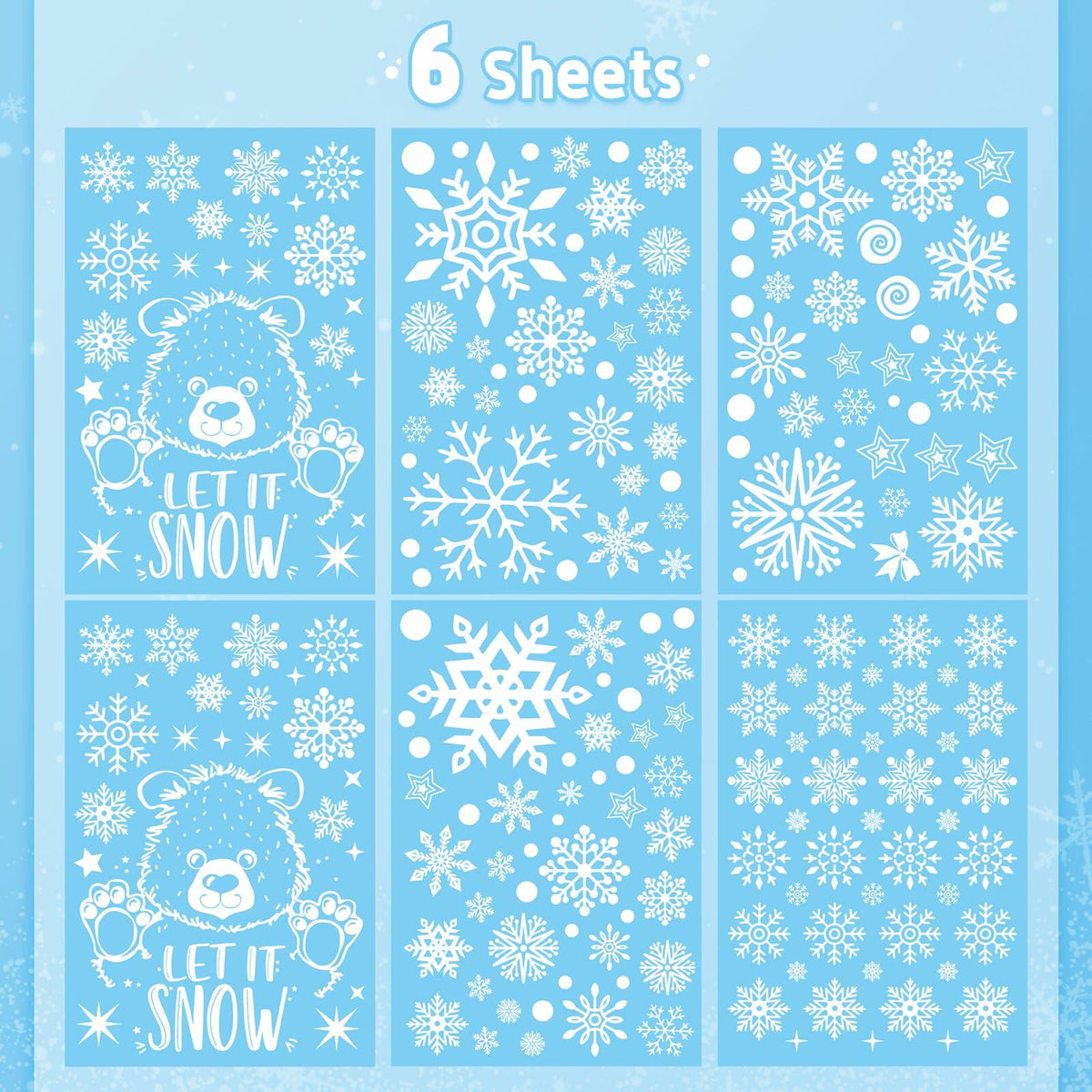AivaToba 203 Pcs Christmas Window Clings, Double Side Window Clings