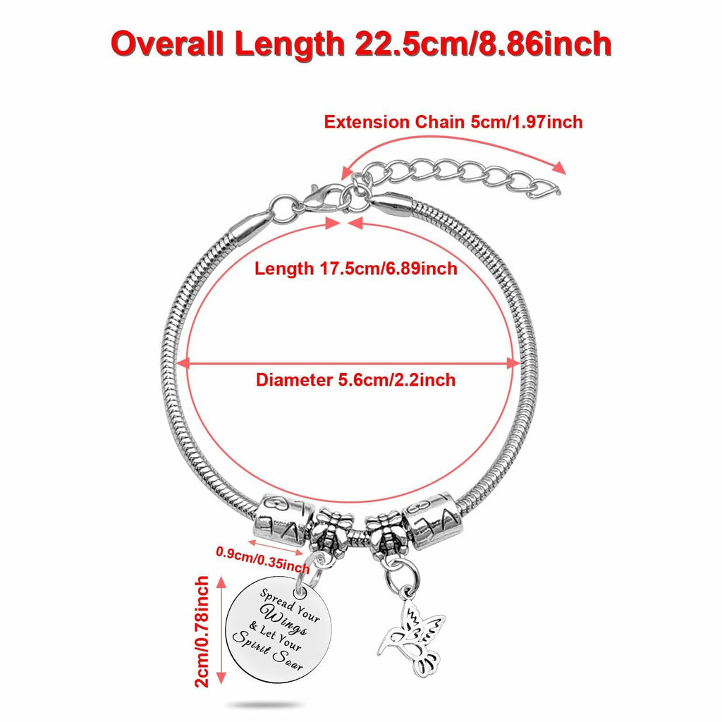 DlaeKua Silver Bracelet Hummingbird Jewelry Christmas Gift Women