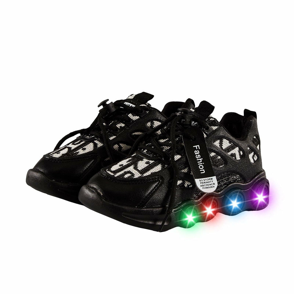 VRYUZHOU Kids Stylish Party Christmas Cartoon Sneakers Black Size 9
