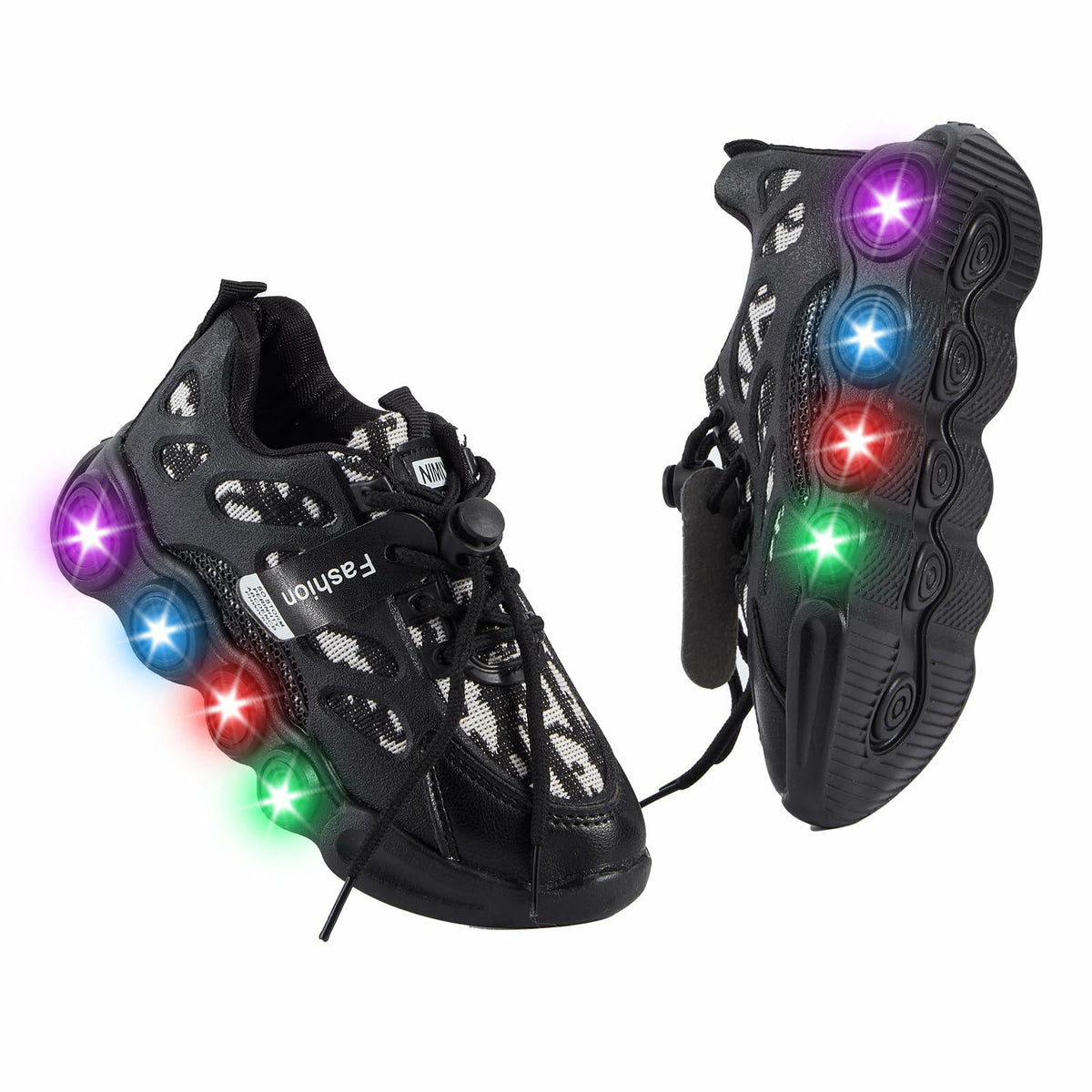 VRYUZHOU Kids Stylish Party Christmas Cartoon Sneakers Black Size 9