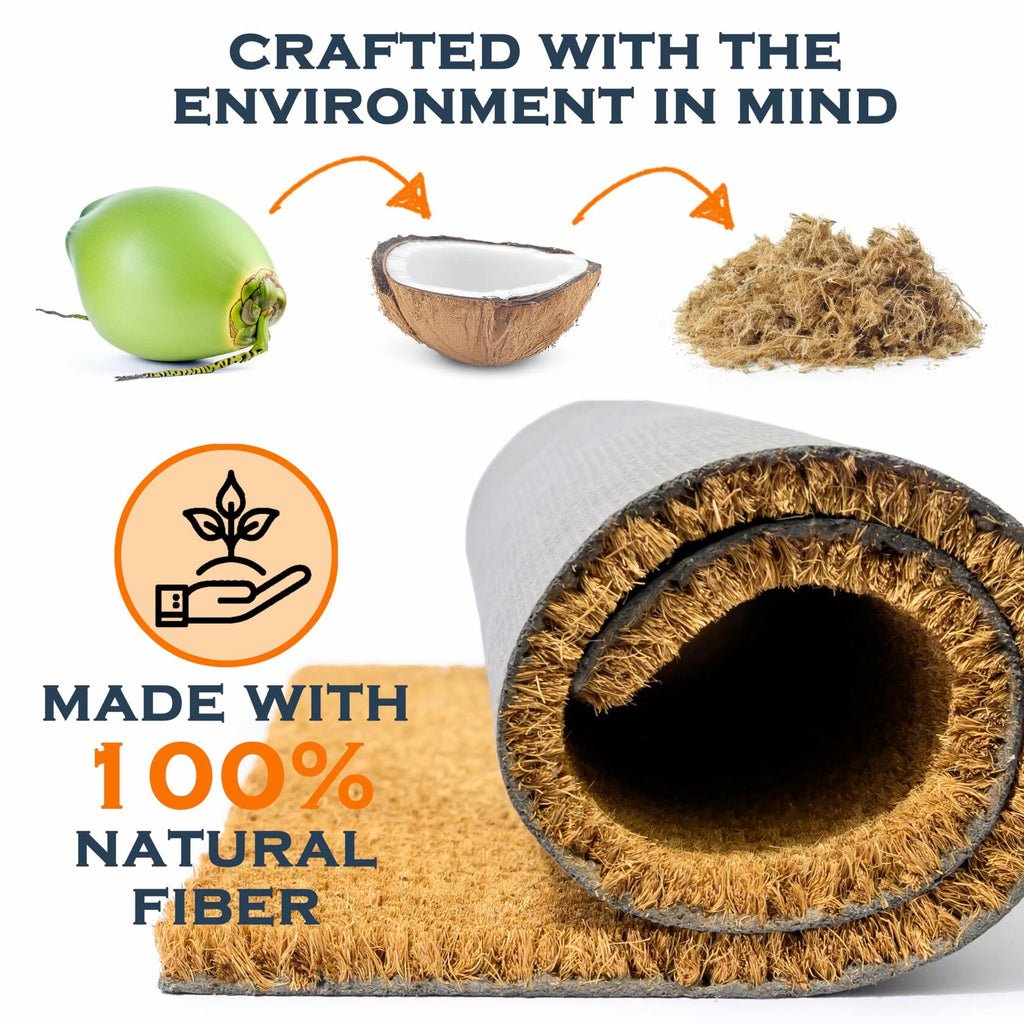 MAINEVENT Fall Football Door Mat 30x17 Inch Outdoor Coir Welcome Rug