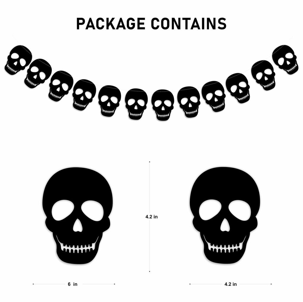 RadiantFlux Glowing Halloween Skull Flag 10Ft Green Felt Skull Banner