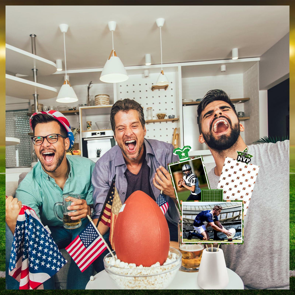 Weekgrat 30 PC Football Party Decorations Table Centerpiece 4x6 Photo Holders