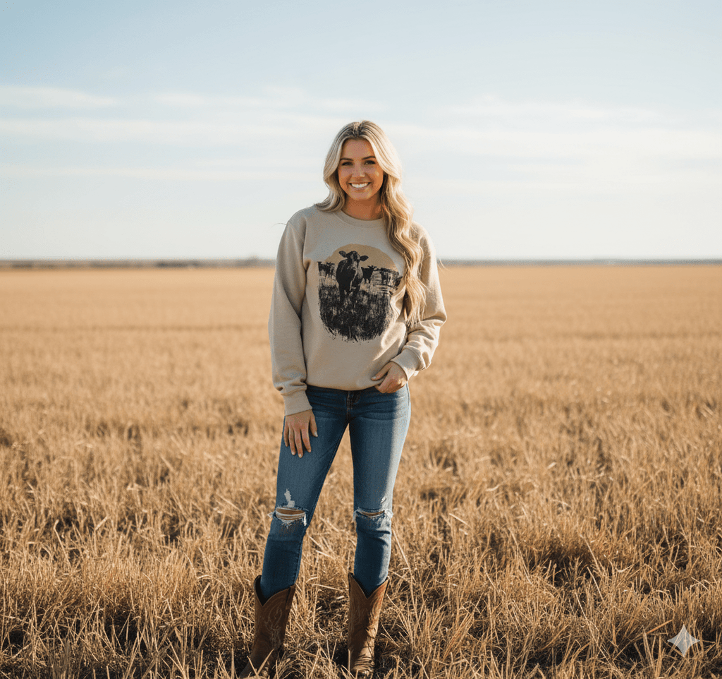 Pasture Sunset Graphic Sweatshirt