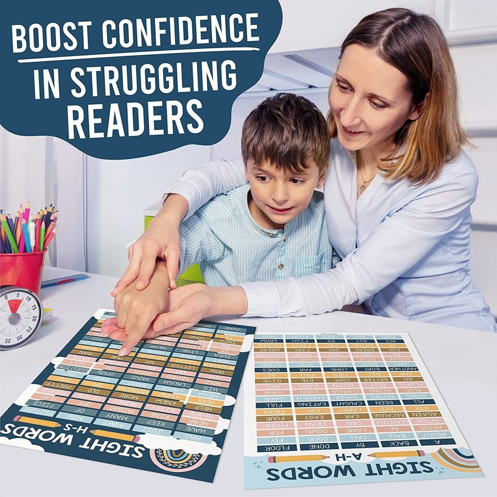 Sight Words Reading Kit: Boho 8 Poster Pack