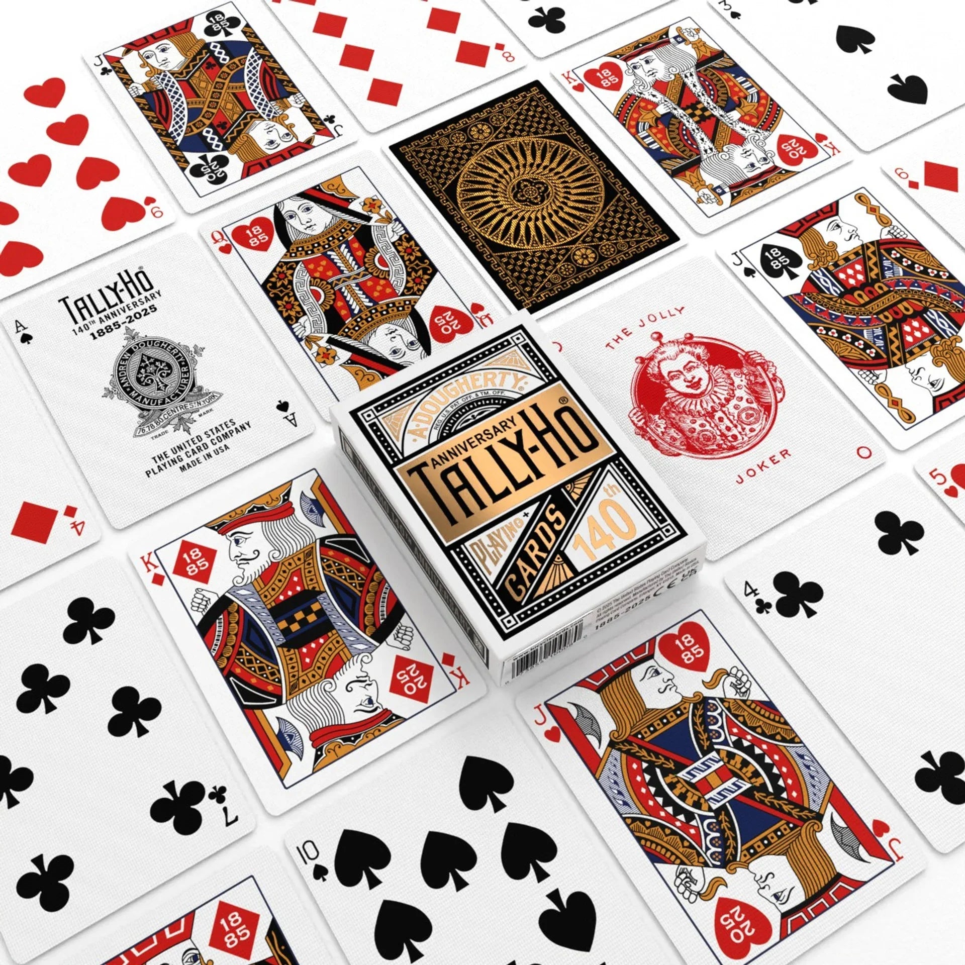 Tally-Ho 140th Anniversary Gold Metalluxe Playing Cards – Limited Edition