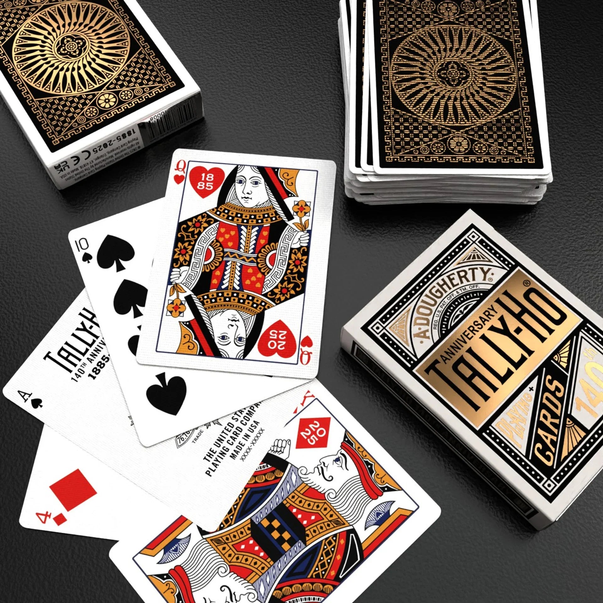 Tally-Ho 140th Anniversary Gold Metalluxe Playing Cards – Limited Edition