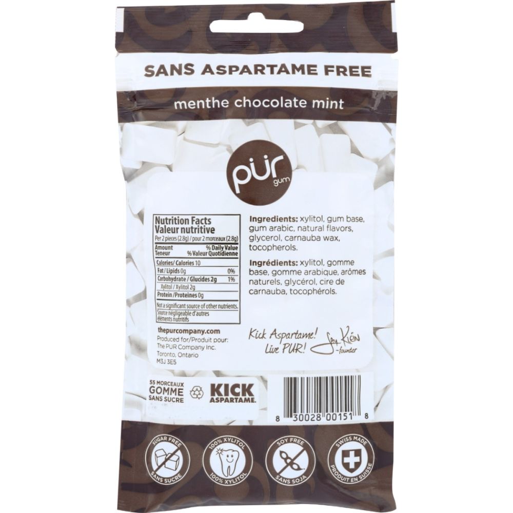 PUR: Chocolate Mint Gum 55Pc, 2.72 oz
