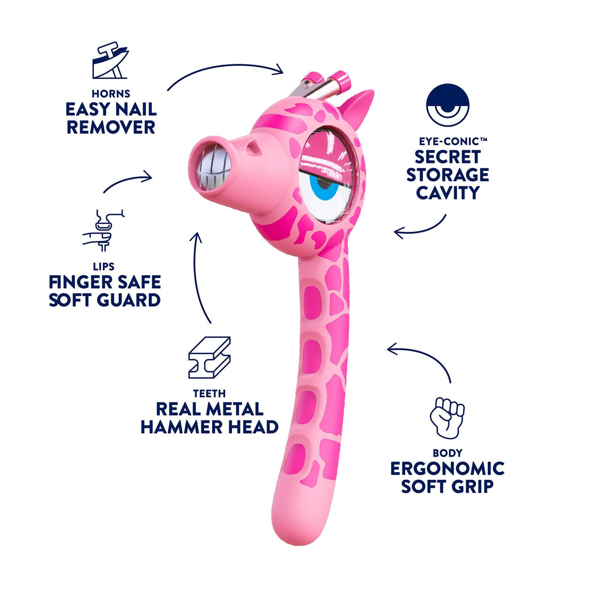 Kids Pink Giraffe Hammer | Wammy